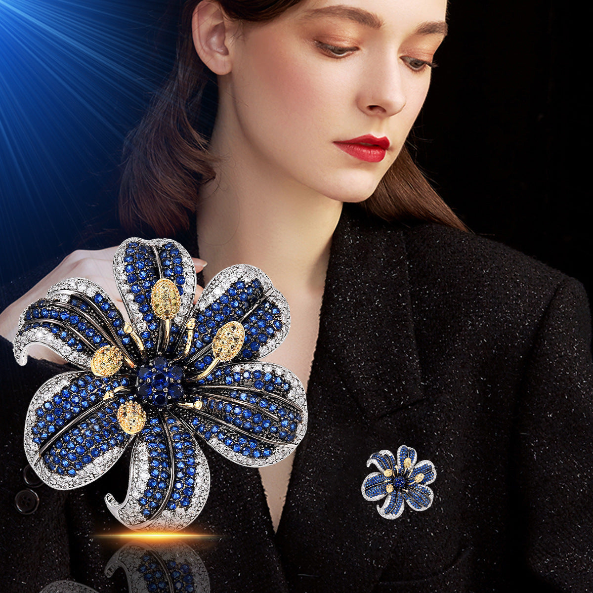 Noirella Zirconia Brooch