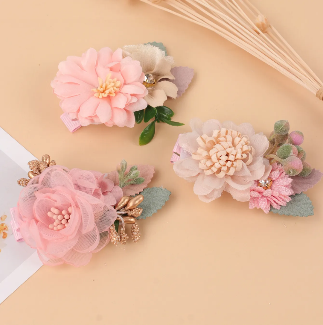 French Flower Side Pin (Set Of 3)