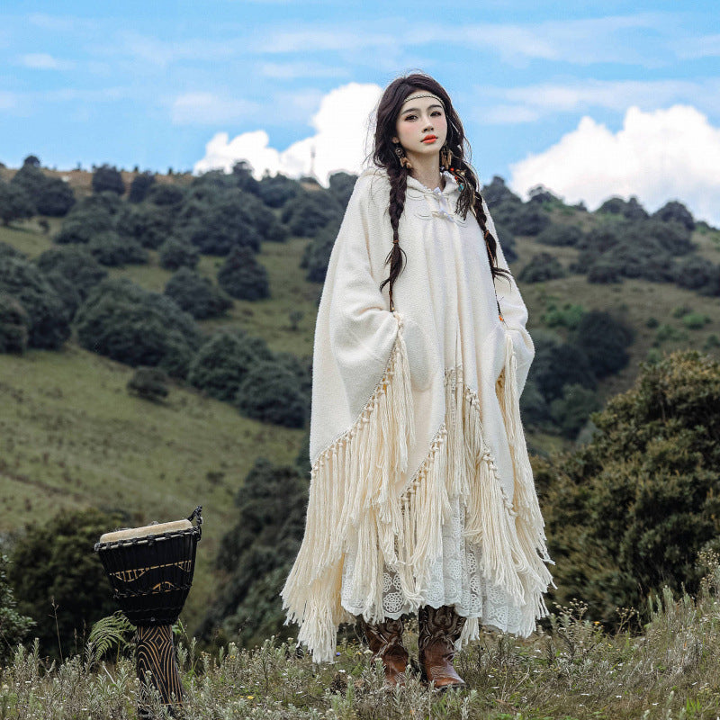 Cream Drift Premium Handmade poncho