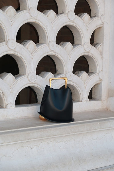 Monetra Genuine Leather Handbag (Black)