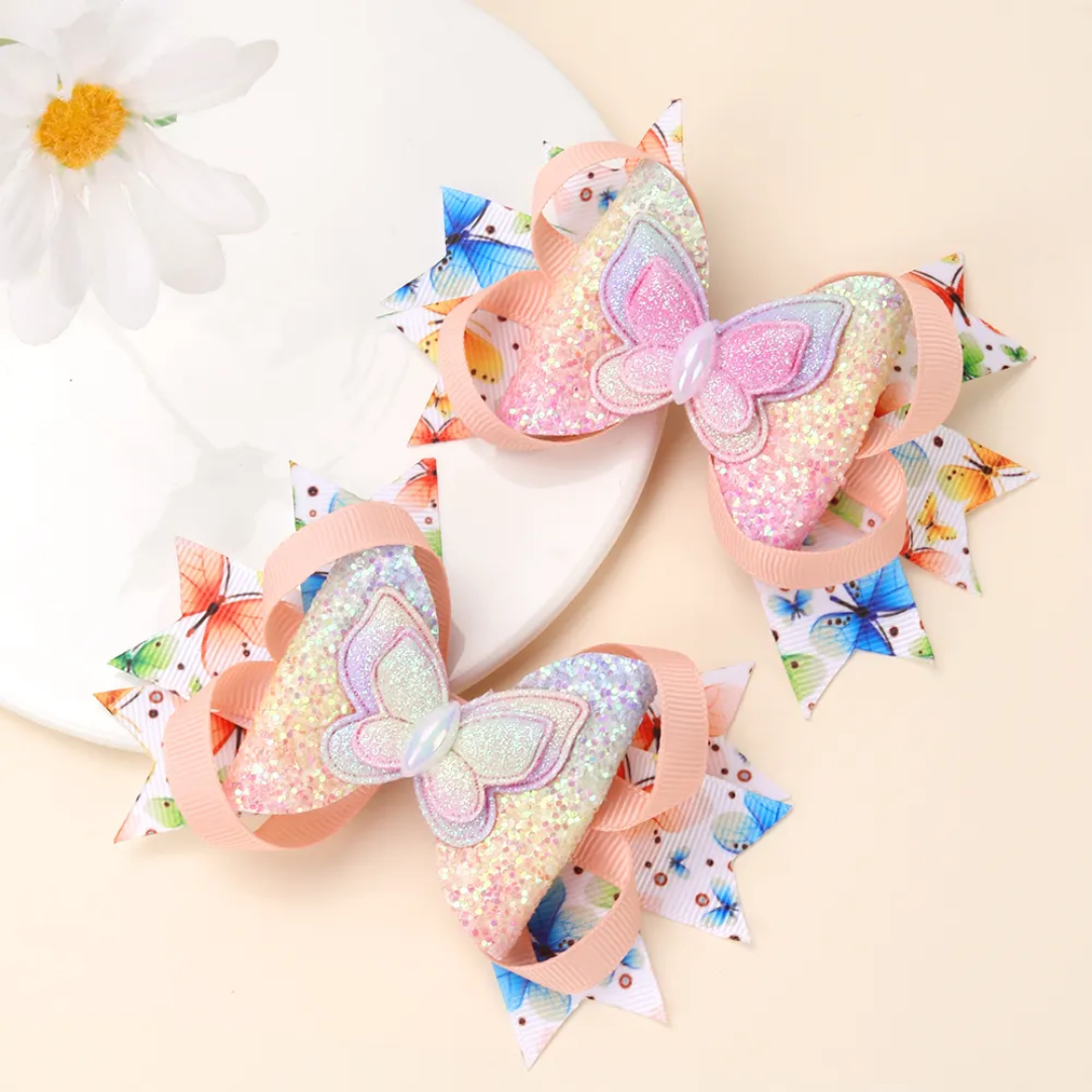 Ribbon Bow Kids Side Pin (Set Of 2)