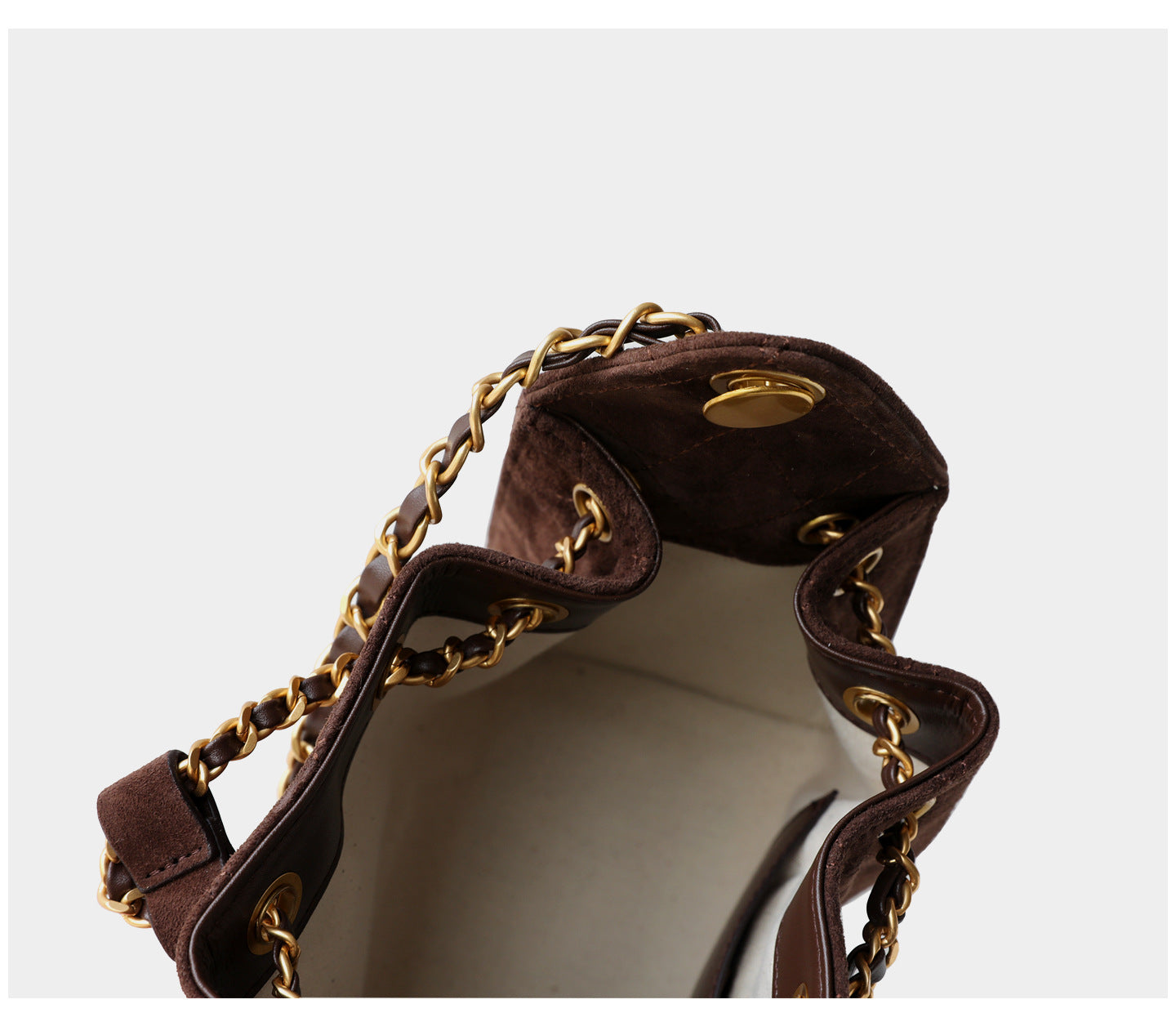 Mora Suede Genuine Leather Handbag (Brown)