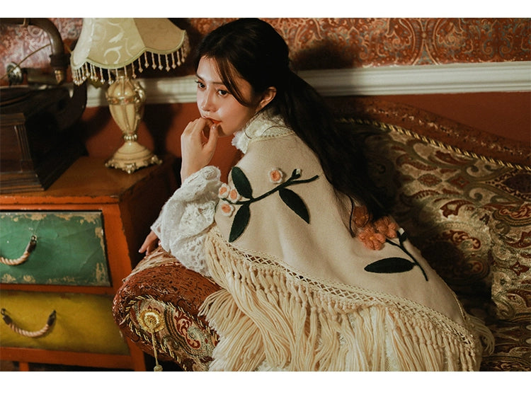 Cream Drift Premium Handmade poncho