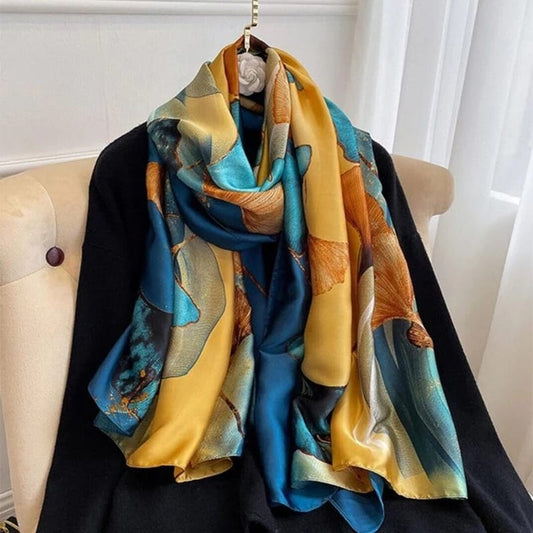 Ochre Waves Silk Stole