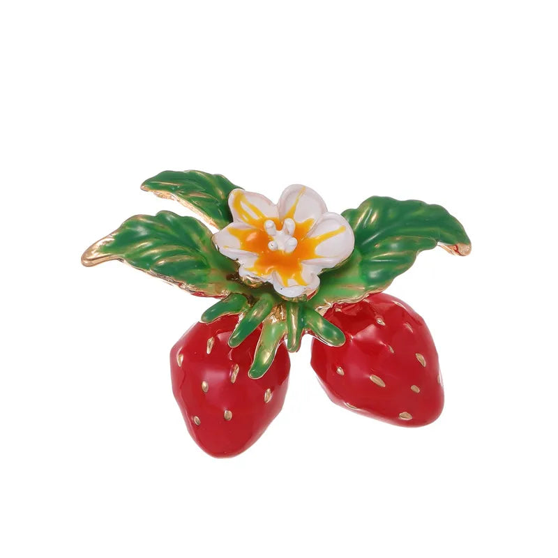 Strawelle Enamel Brooch