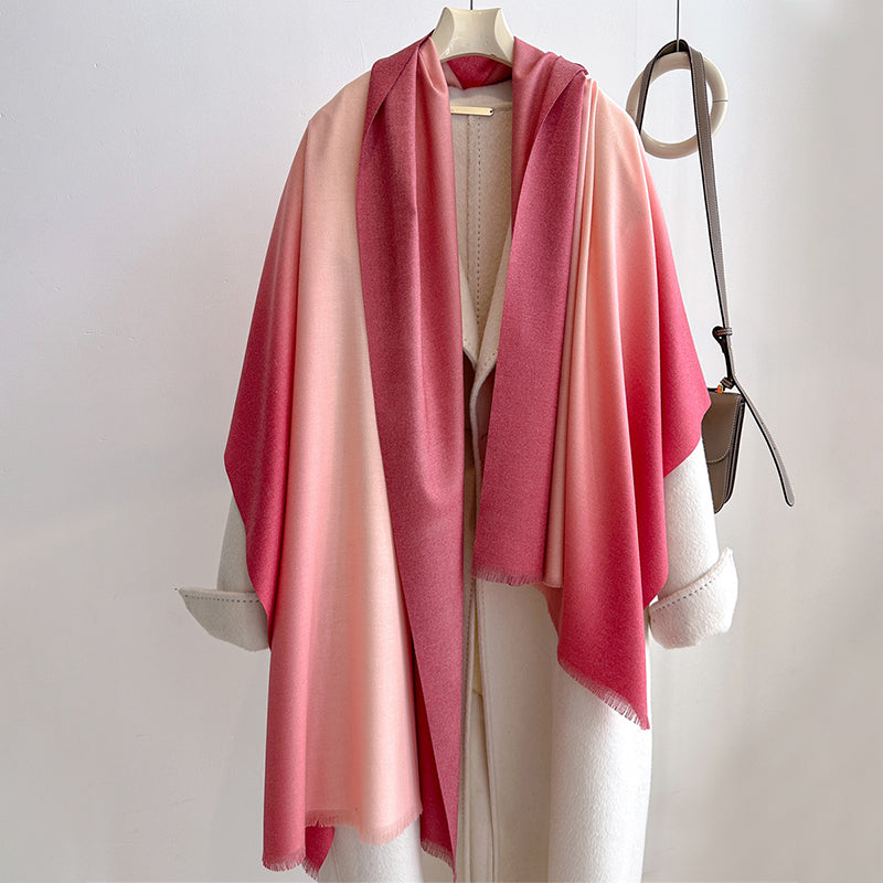 Elaris Berry Gradient Light Cashmere Shawl