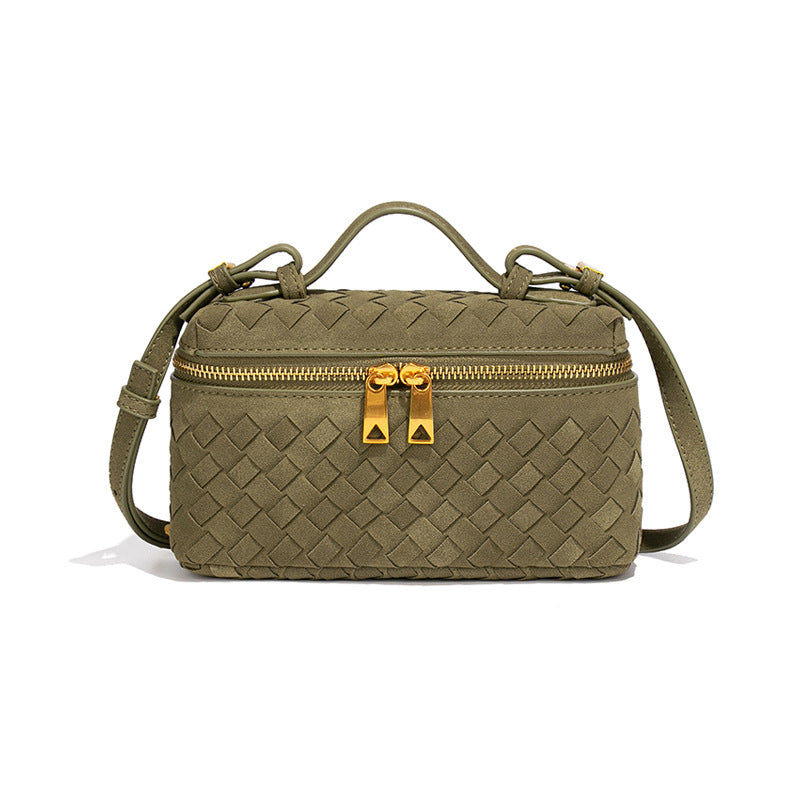 Lorena Vegan Leather Bag (Olive Green Suede)