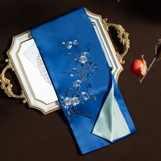 Eternal Ocean Embroidered Silk Stole (135x 35)