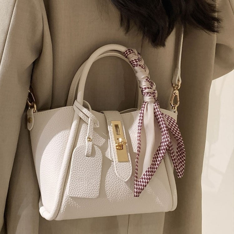 Prestora Handbag with Scarf (Off White)