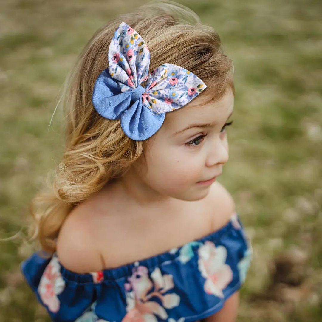 Big Fabric Hair Bow Side Pin