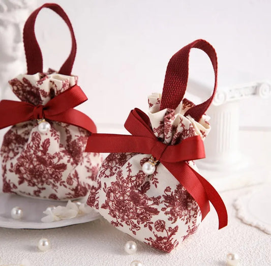 Toile Gift Pouch (Red)