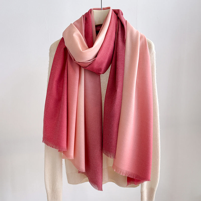 Elaris Berry Gradient Light Cashmere Shawl