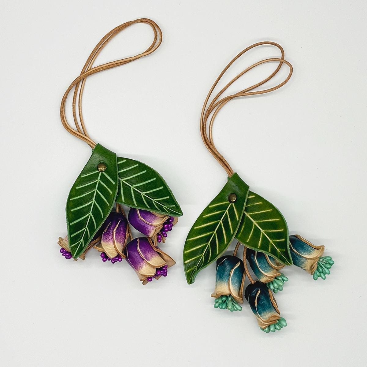 Garden Bird Genuine Leather Bag Charm