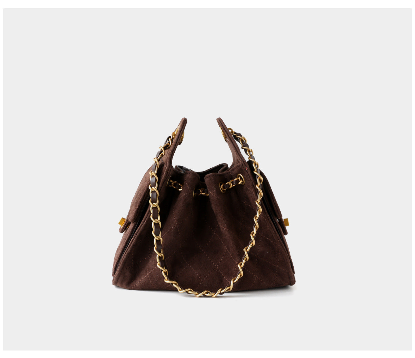 Mora Suede Genuine Leather Handbag (Brown)
