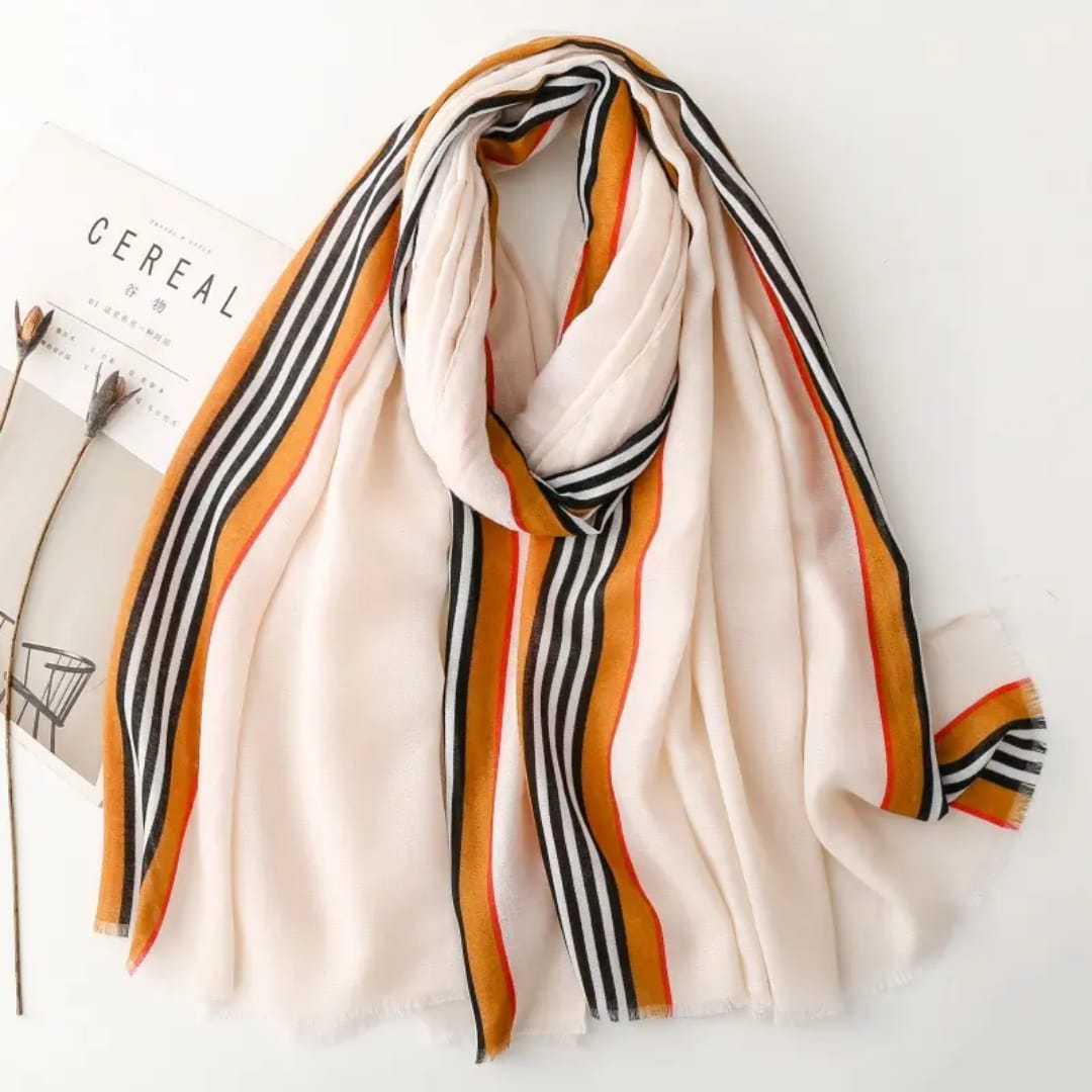 Maison Border Cotton Stole