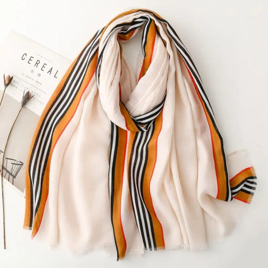 Maison Border Cotton Stole