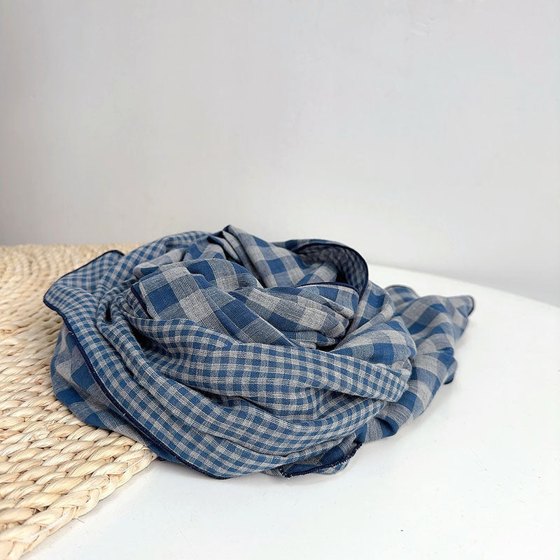 British Sapphire Double sided Cotton Stole