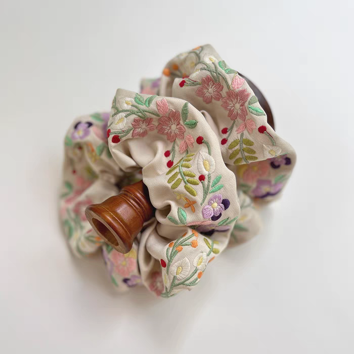 Glint Embroidered Scrunchie
