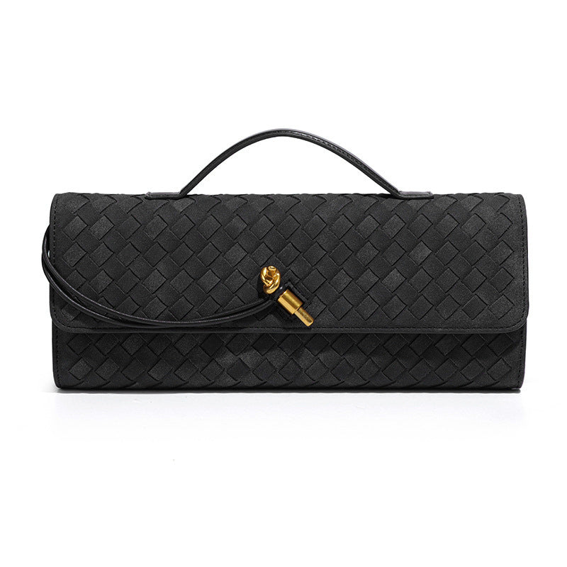 Andrea Vegan Leather Bag (Black Suede)