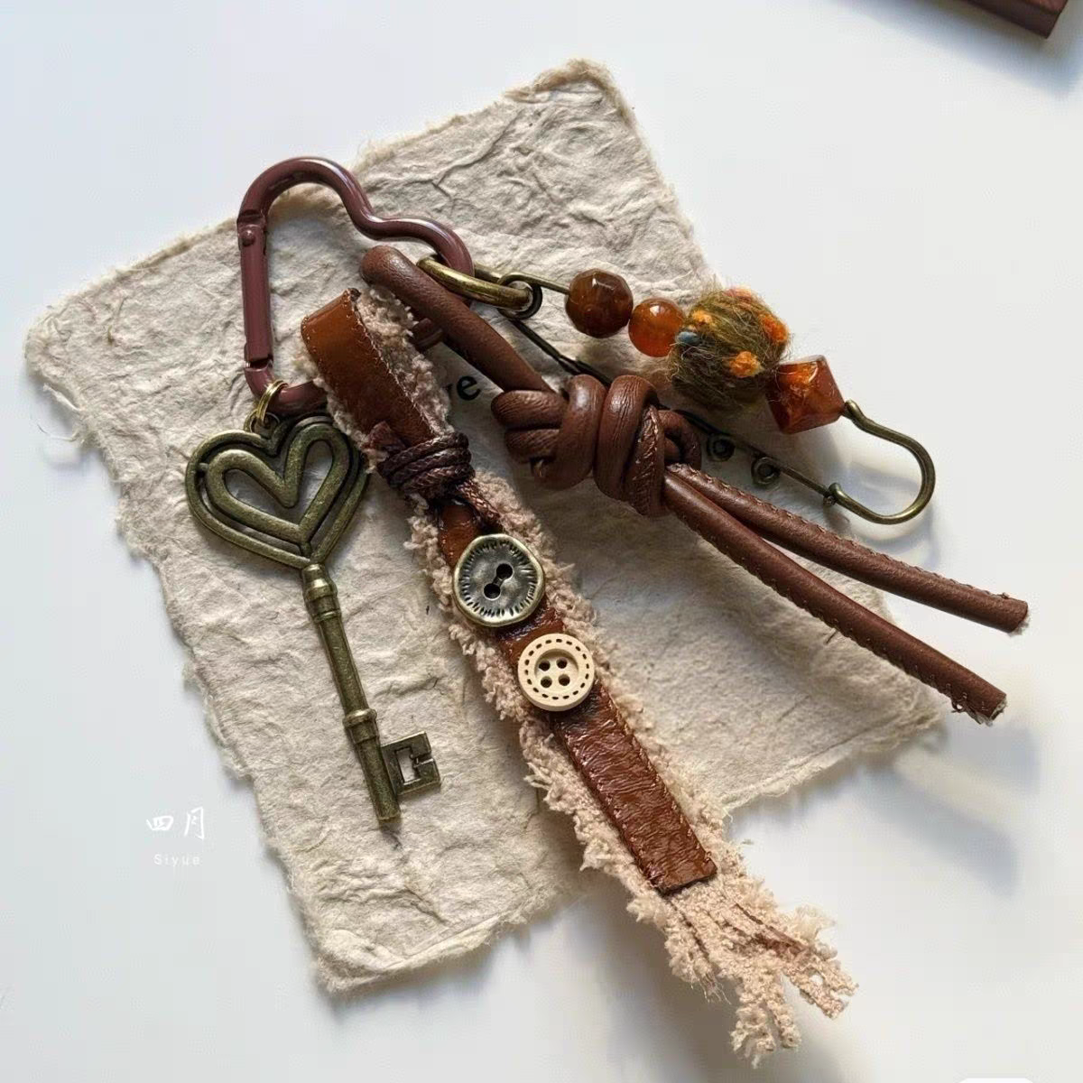 Retro Relic Vegan Leather Bag Charm