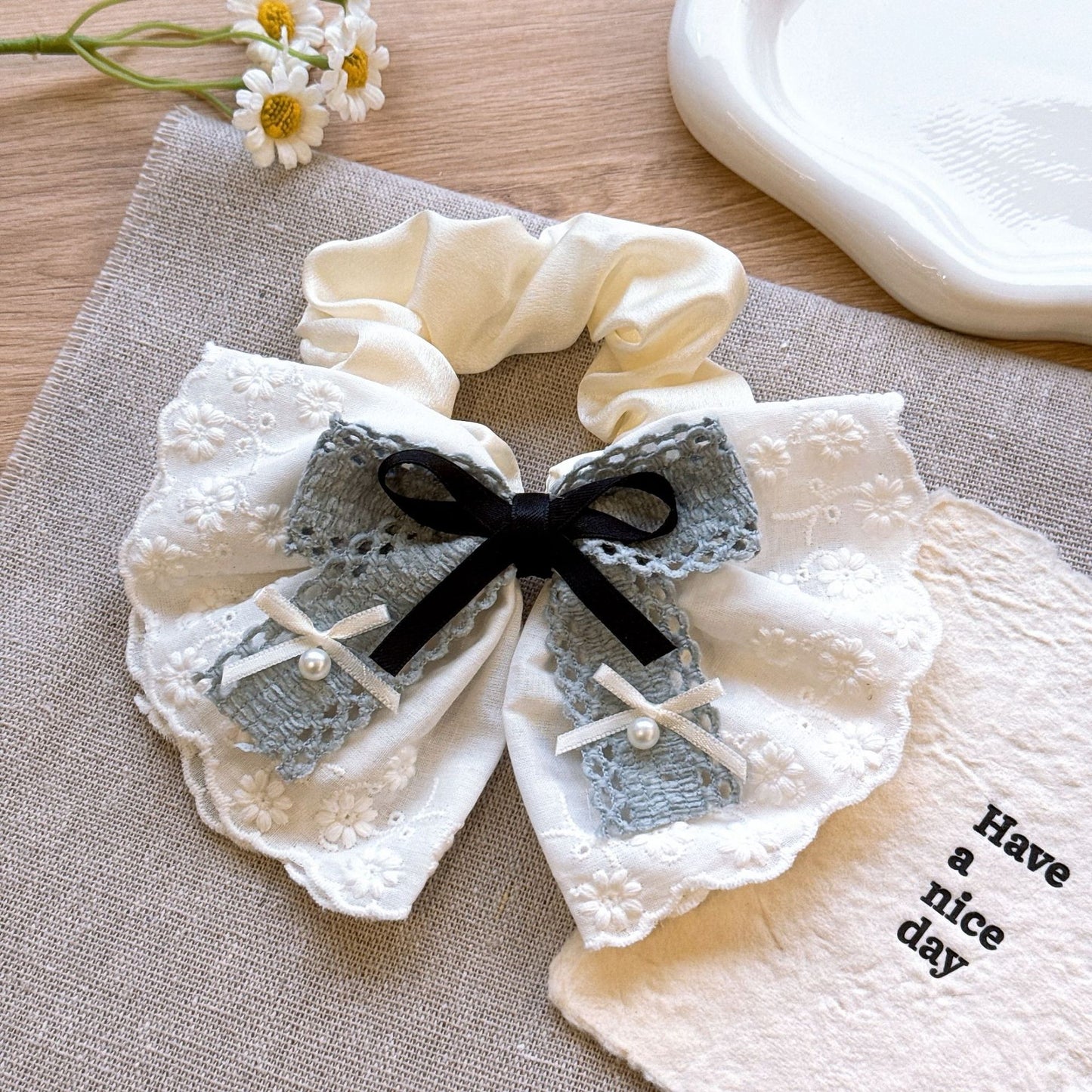 Ivory Lace Scrunchie