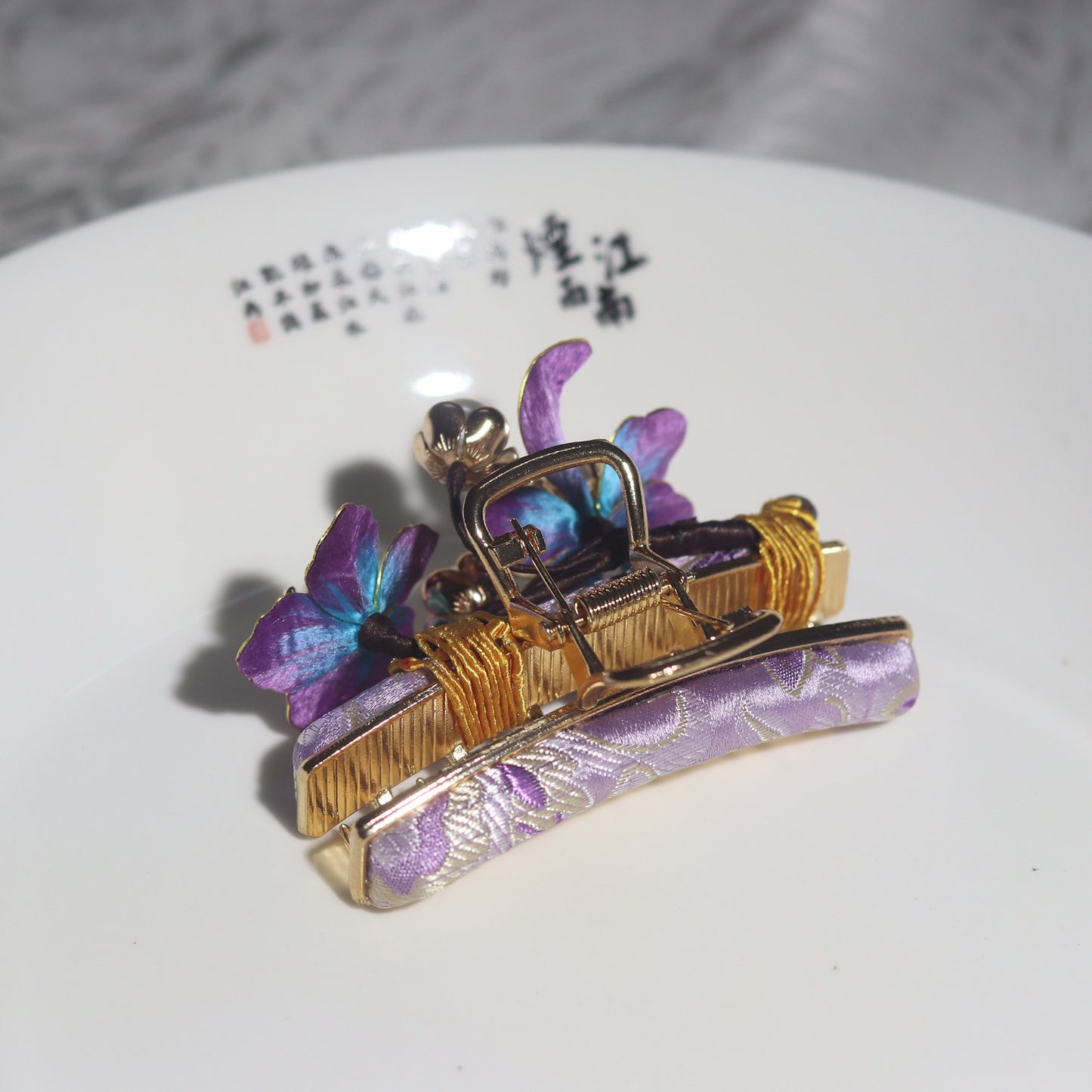 Faryn Silk Flower Handmade Claw Clip