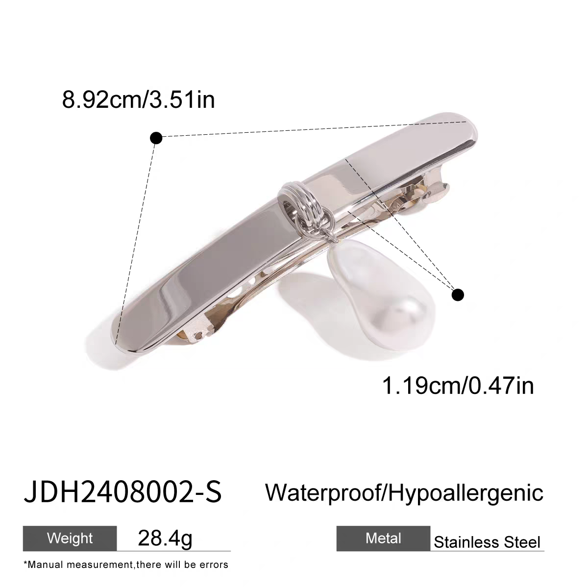 Gilded Pearl Baratte Clip