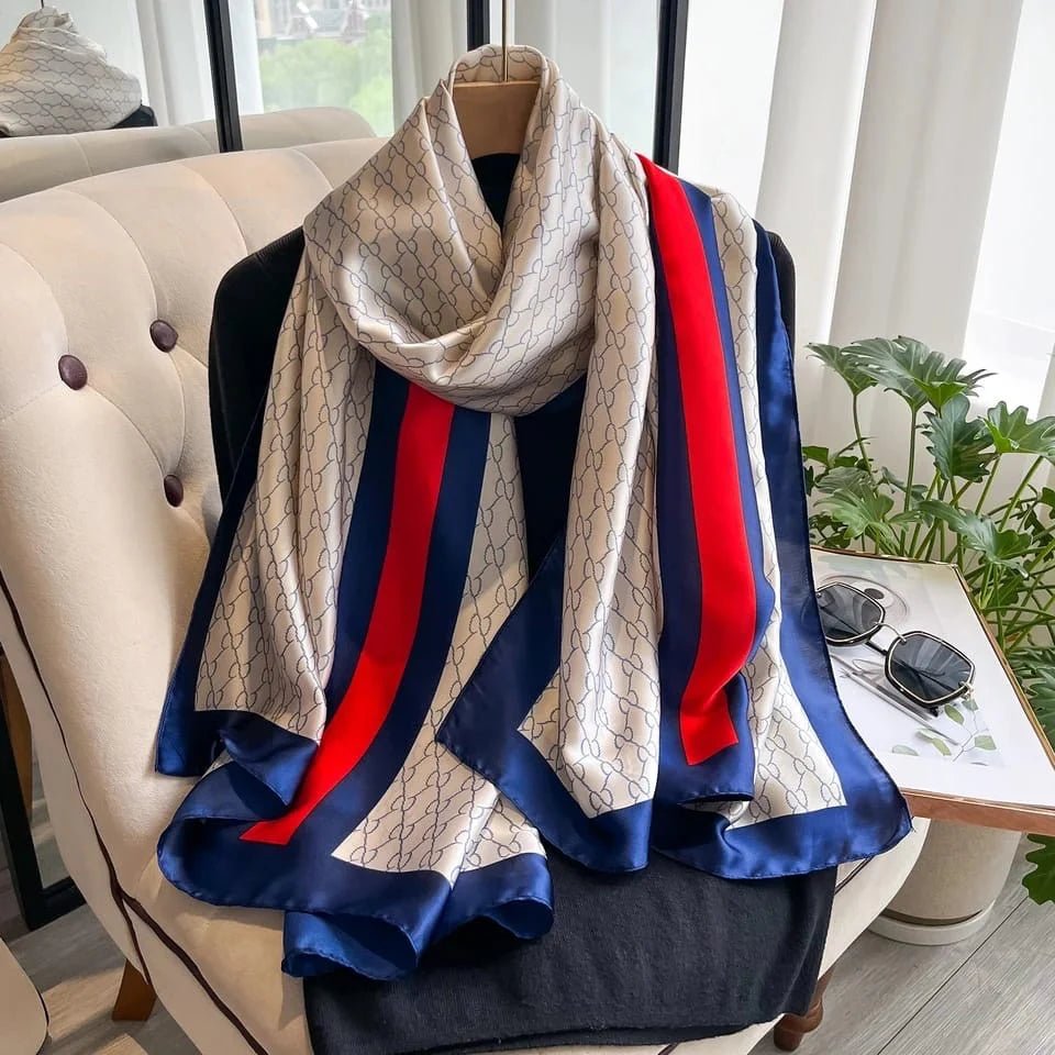 Blue Monochrome Silk Stole
