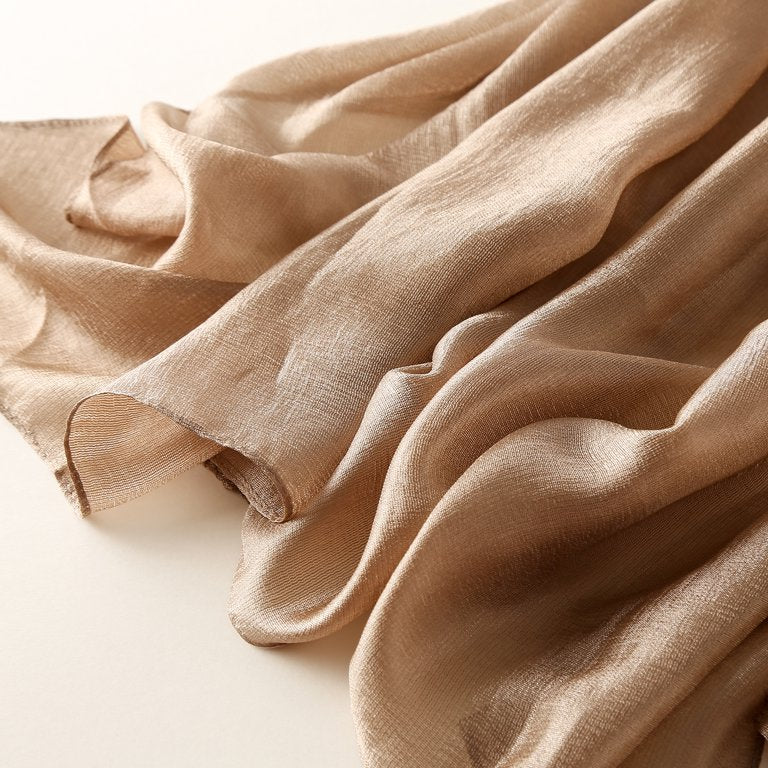Glitter Golden Silk Linen Stole