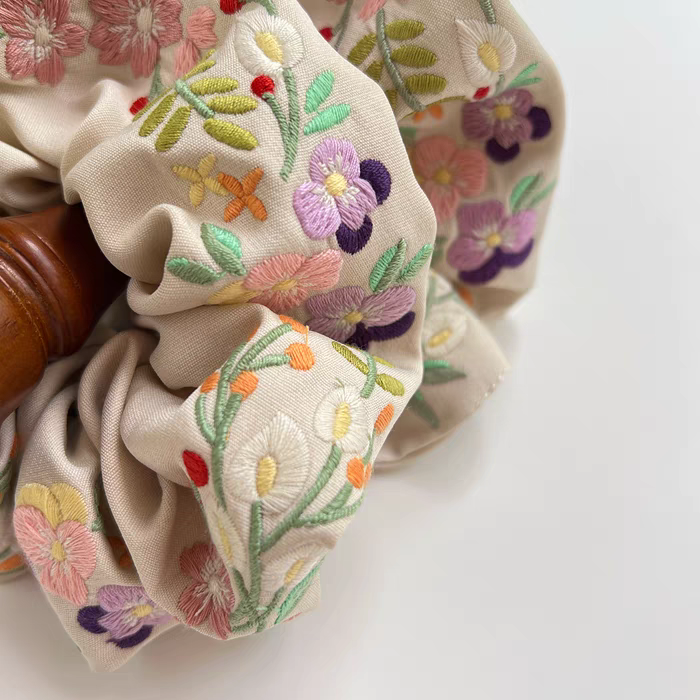 Glint Embroidered Scrunchie
