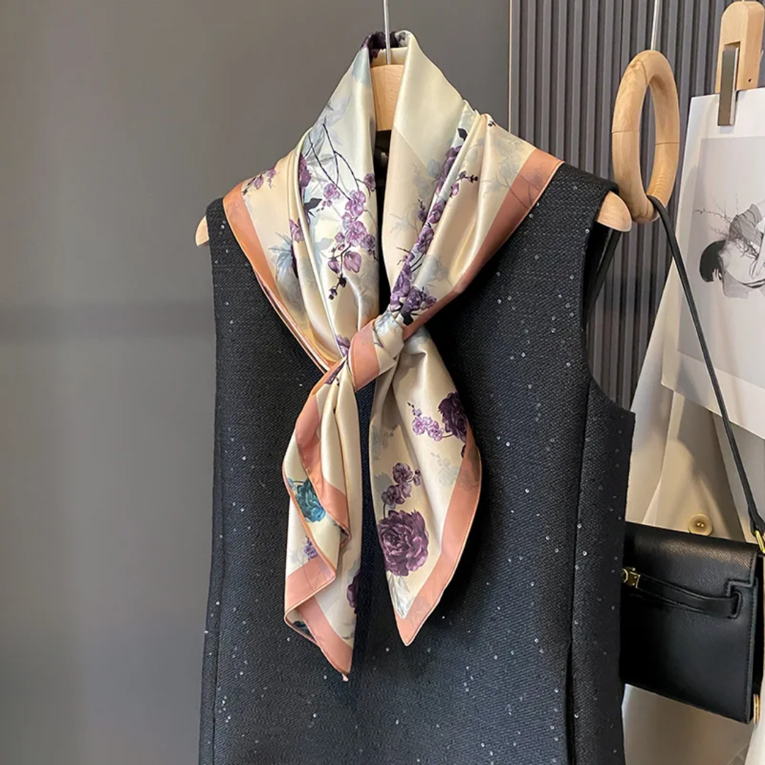 Teff Double Sided Silk Scarf (90x90cms)