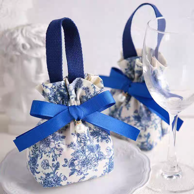 Toile Gift Pouch (Blue)
