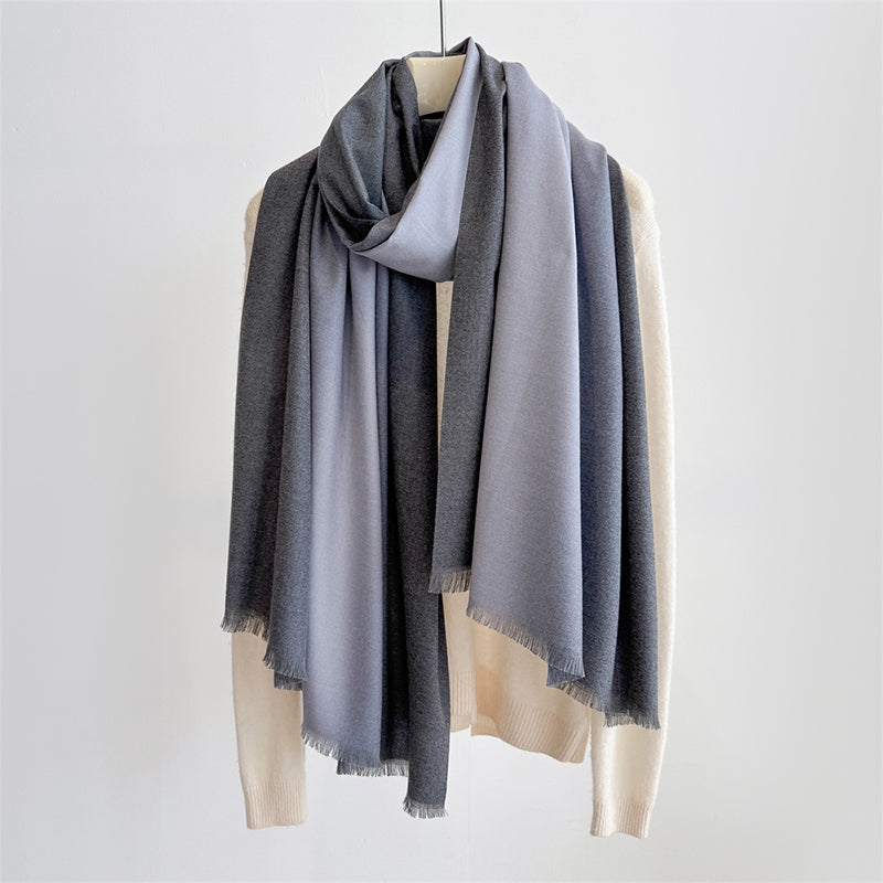 Elaris Steel Gradient Light Cashmere Shawl