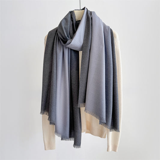 Elaris Steel Gradient Light Cashmere Shawl