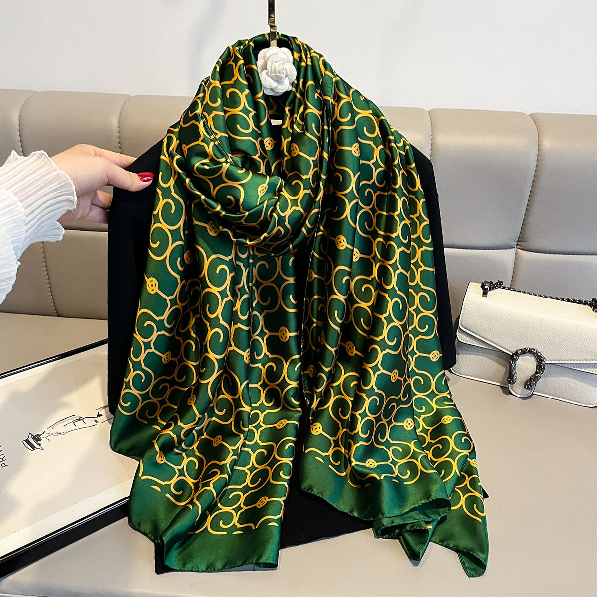 Emerald Swirl Silk Stole