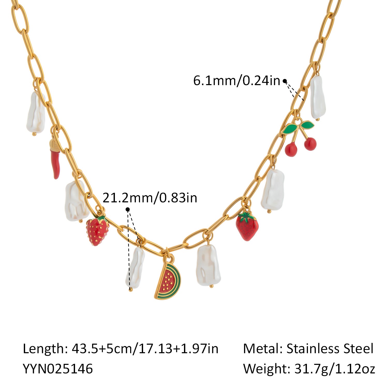 Lumina Charm Ribbon SS Necklace
