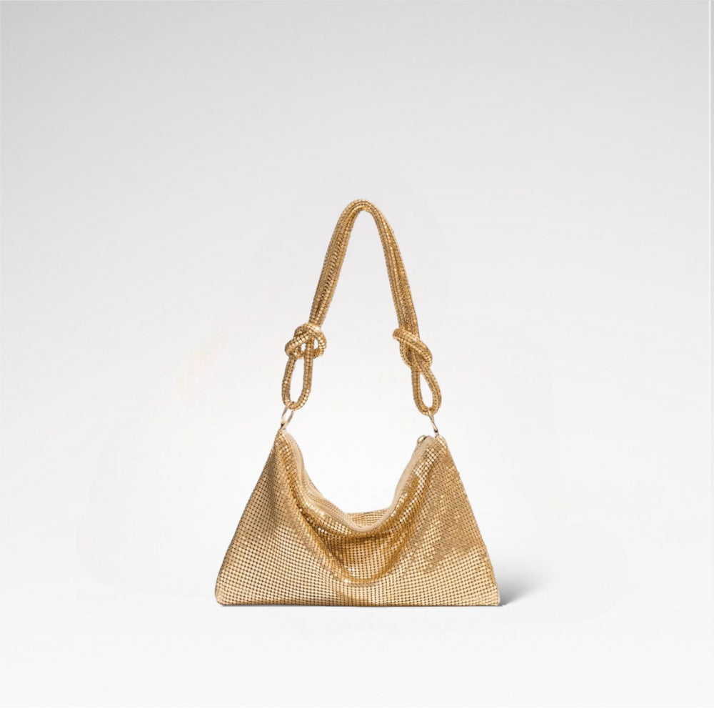 Lucia Metallic Handbag (Gold)
