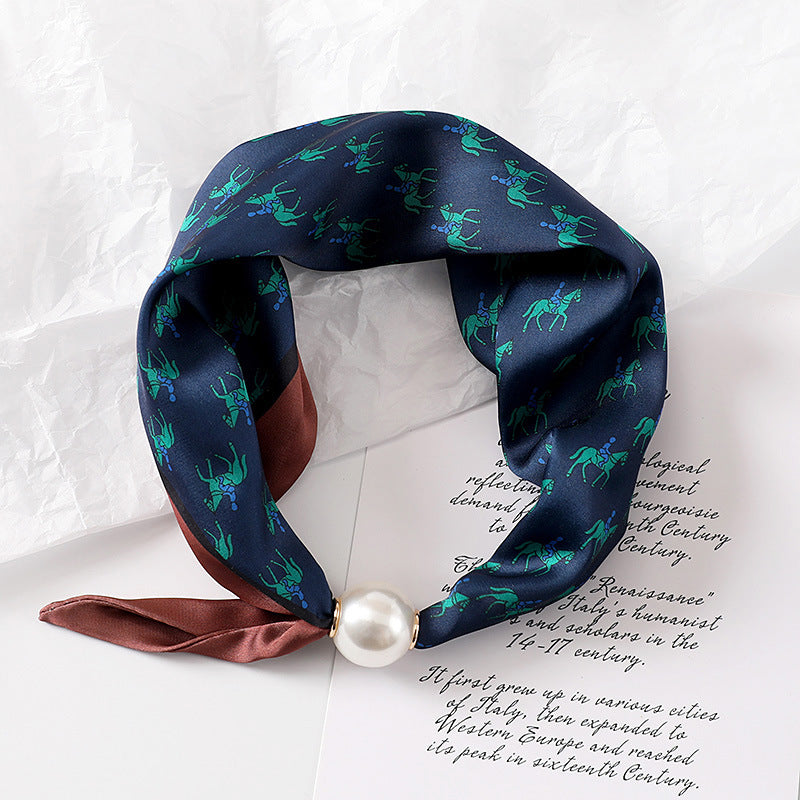 Oceara Magnetic Buckle Scarf with Pearl