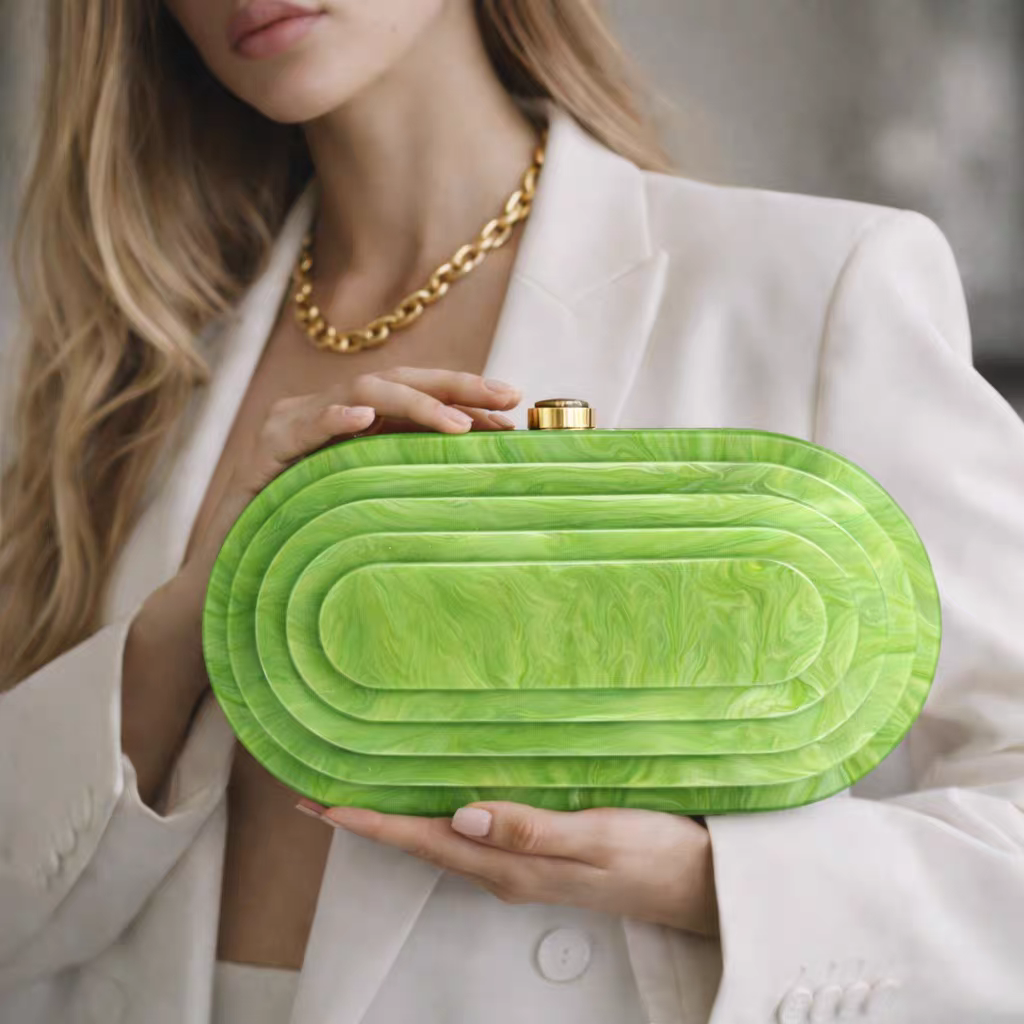 Zella Acrylic Evening Bag (Green)
