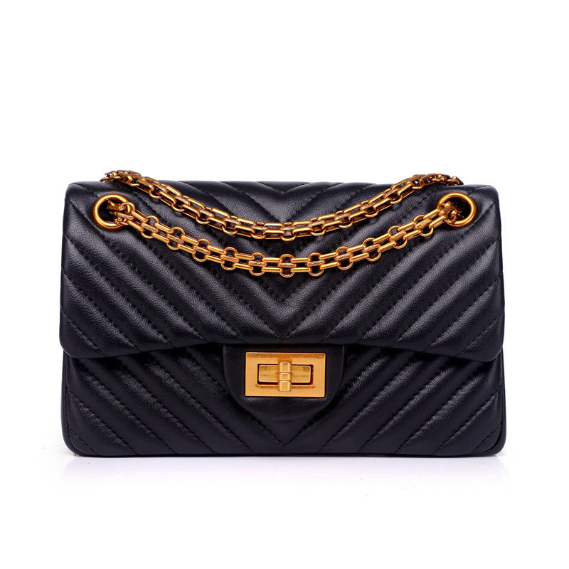 Quince Genuine Leather Handbag (Black)