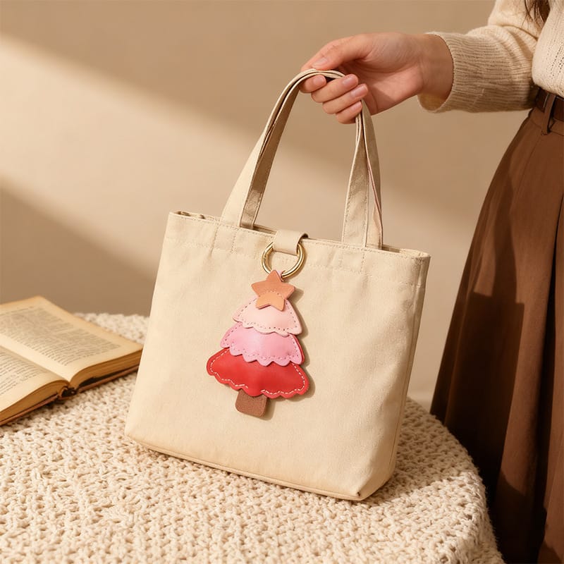 Rosalie Leather Christmas Tree Bag Charm