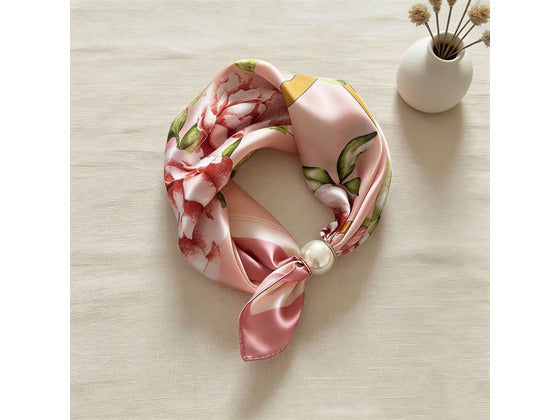 Roselle Magnetic Buckle Scarf with Pearl