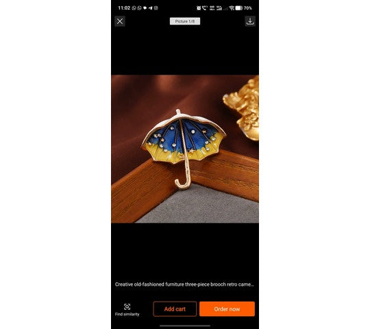 Umbrella Parasol Brooch product photo