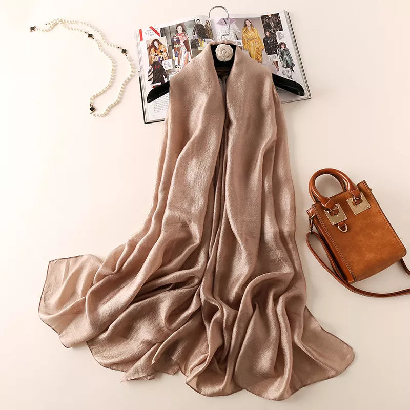 Glitter Golden Silk Linen Stole