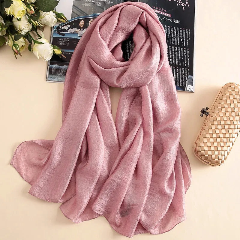 Pastle Purple Silk Linen stole