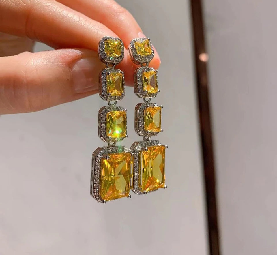 Citrine Zirconia Earrings