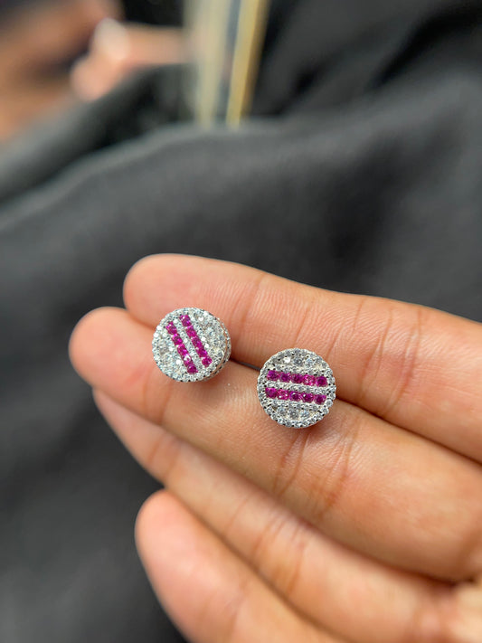 Pink Twin Silver Studs